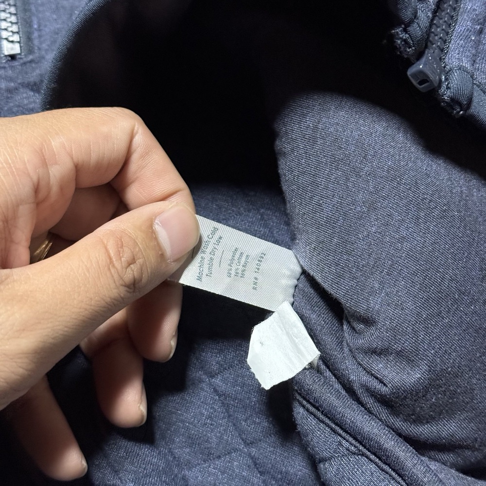 Marine Layer Jacket Mens Medium Blue Quilted Full Zip Ramp Stifel Logo Fleece - Picture 7 of 10